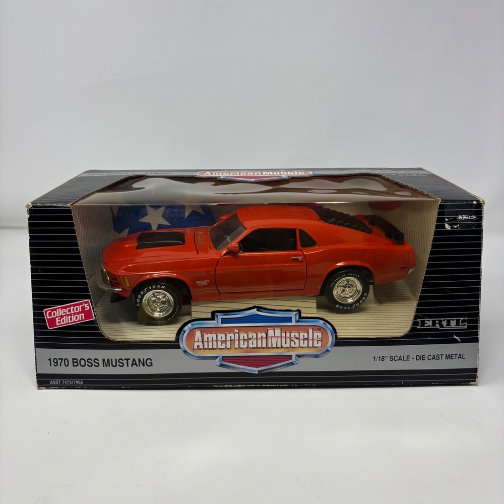 VTG 1970 Ford Boss 429 Mustang Orange 1:18 ERTL American Muscle Diecast Open Box